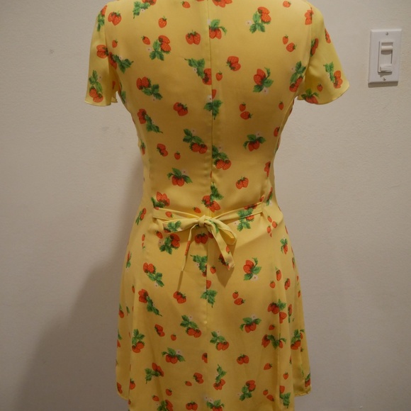 Aritzia Sunday Best Raelyn Mini Yellow Strawberry Dress - Picture 2 of 9